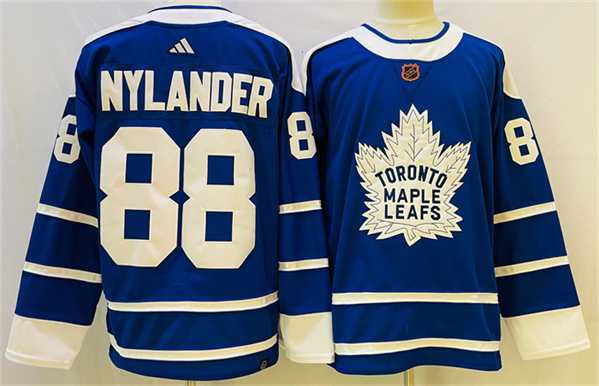 Men%27s Toronto Maple Leafs #88 William Nylander Blue 2022 Reverse Retro Stitched Jersey